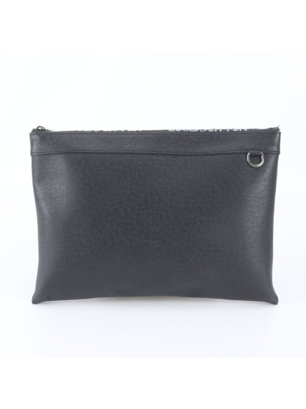Louis Vuitton Taiga Pochette Apollo Leather Clutch Black